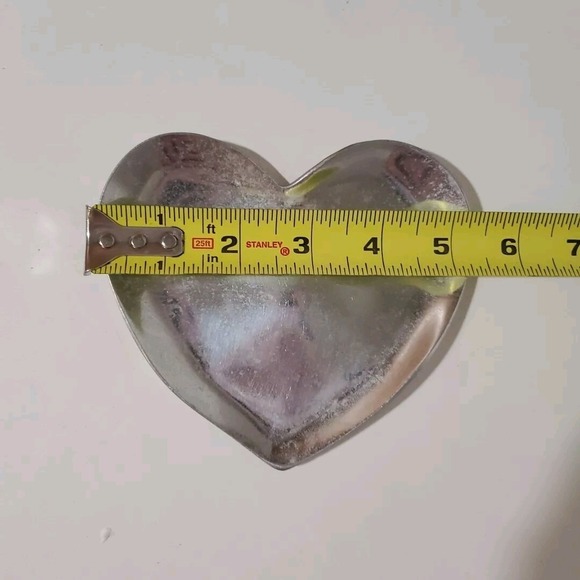 Pottery Barn Trinket Tray - Silver Tone Aluminum Heart India Ring Coin Dish - Picture 7 of 7